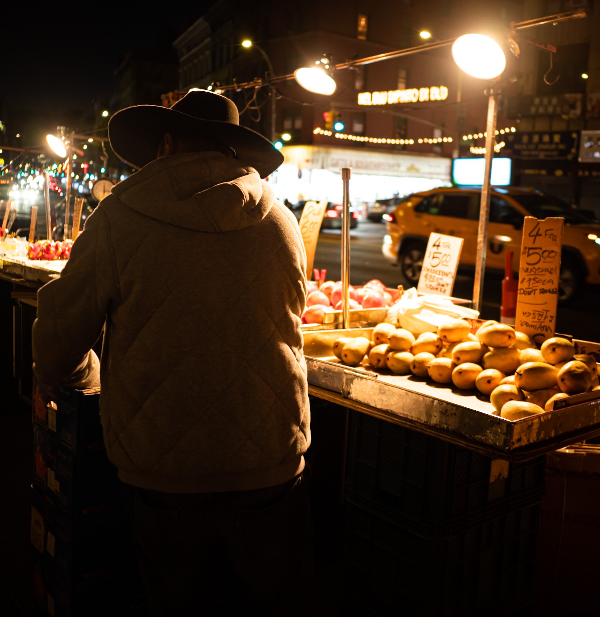 Fruit stand, night — New York